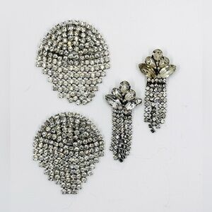 Bluette France Vintage Rhinestone Shoe Clips/Charms 2 Sets Excellent Cond Rare